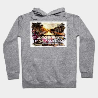 AMSTERDAM, Netherlands Watercolor Landscape Fine Art Hoodie